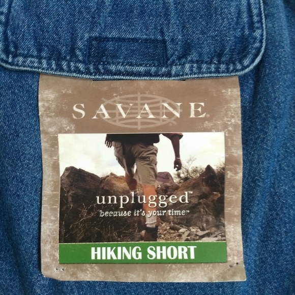 Savane Shorts Denim Cargo Shorts Hiking Waist 36 Blue Nwt Poshmark